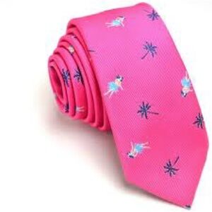 American Eagle Outfitters Pink Tie with Blue Palm Trees